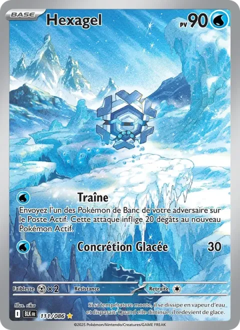Carte Pokémon Hexagel 111/086, extension Foudre Noire