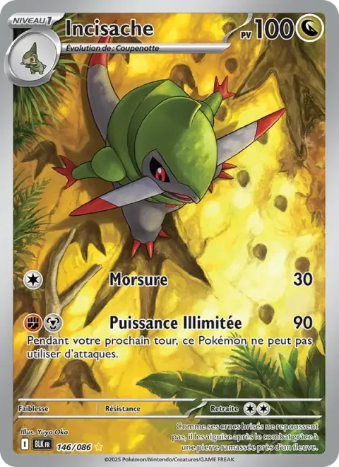 Carte Pokémon Incisache 146/086, extension Foudre Noire