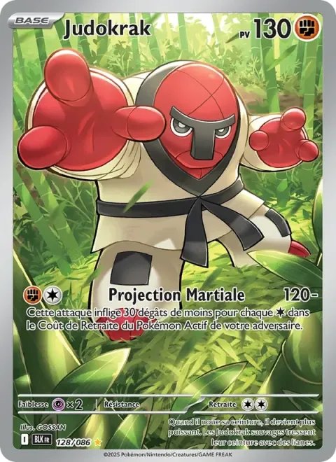Carte Pokémon Judokrak 128/086, extension Foudre Noire