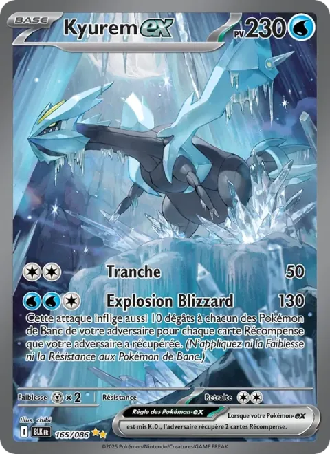 Carte Pokémon Kyurem-ex 165/086, extension Foudre Noire