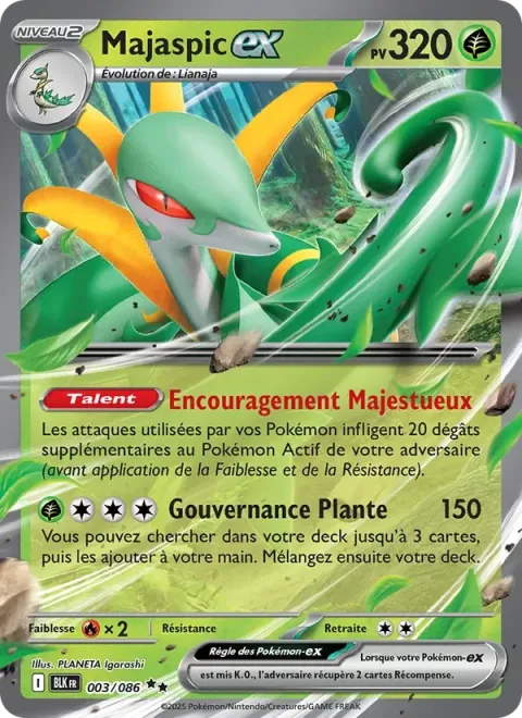 Carte Pokémon Majaspic-ex 003/086, extension Foudre Noire