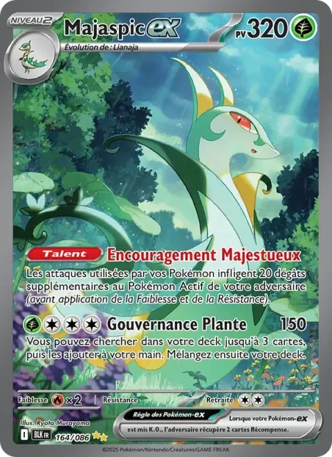Carte Pokémon Majaspic-ex 164/086, extension Foudre Noire