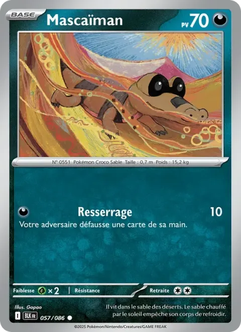 Carte Pokémon Mascaïman 057/086, extension Foudre Noire