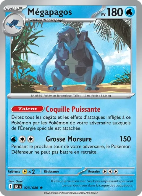 Carte Pokémon Mégapagos 023/086, extension Foudre Noire