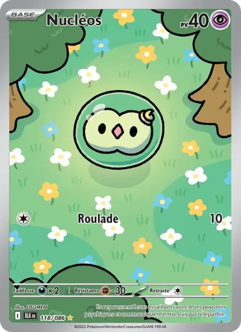 Carte Pokémon Nucléos 118/086, extension Foudre Noire
