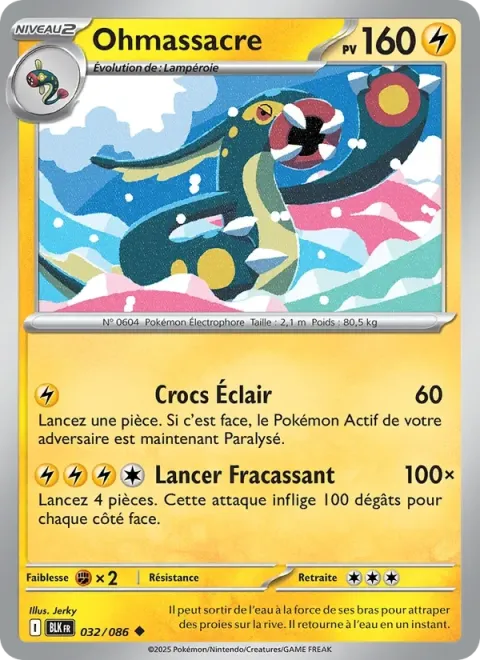 Carte Pokémon Ohmassacre 032/086, extension Foudre Noire