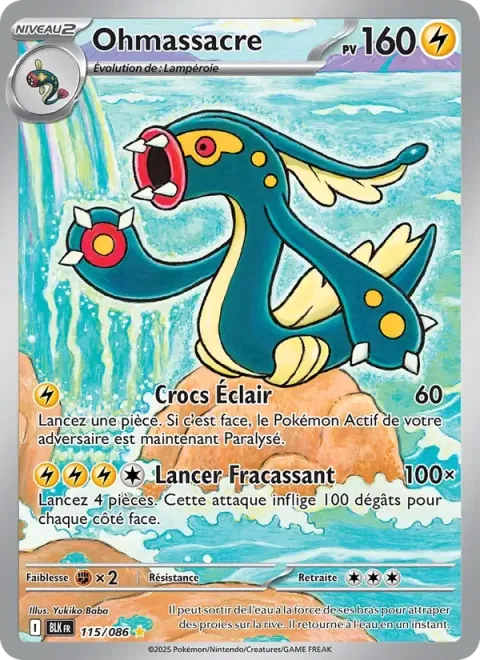 Carte Pokémon Ohmassacre 115/086, extension Foudre Noire