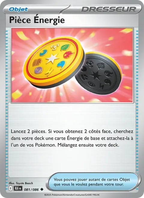 Carte Pokémon Pièce Énergie 081/086, extension Foudre Noire