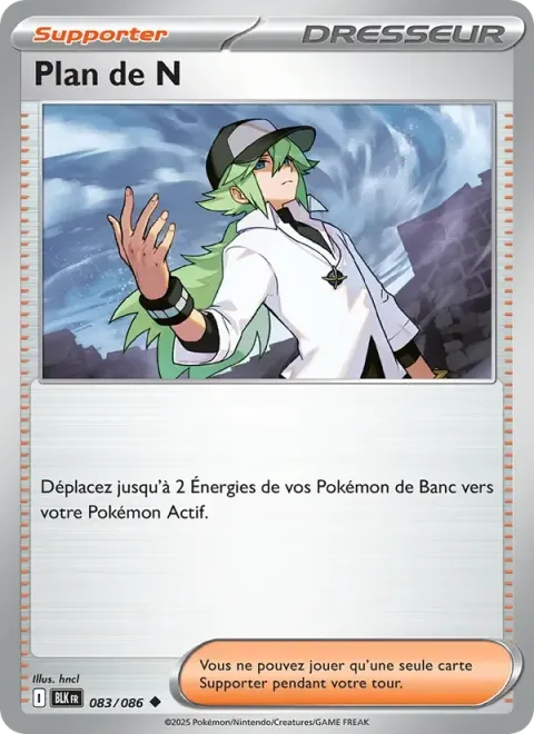 Carte Pokémon Plan de N 083/086, extension Foudre Noire