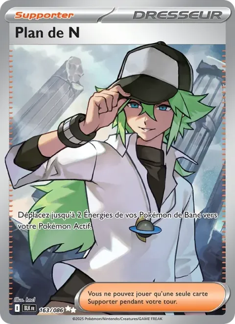 Carte Pokémon Plan de N 163/086, extension Foudre Noire