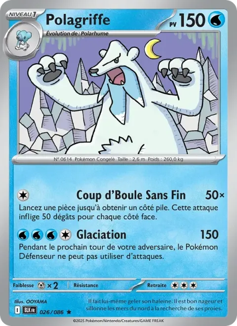 Carte Pokémon Polagriffe 026/086, extension Foudre Noire