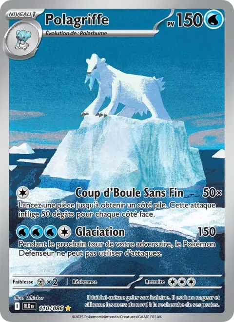 Carte Pokémon Polagriffe 110/086, extension Foudre Noire