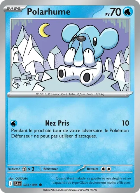 Carte Pokémon Polarhume 025/086, extension Foudre Noire