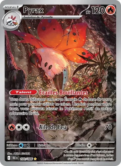 Carte Pokémon Pyrax 100/086, extension Foudre Noire