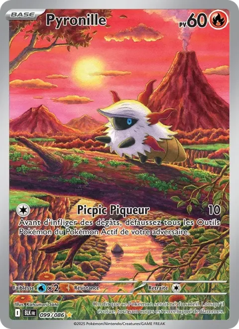 Carte Pokémon Pyronille 099/086, extension Foudre Noire