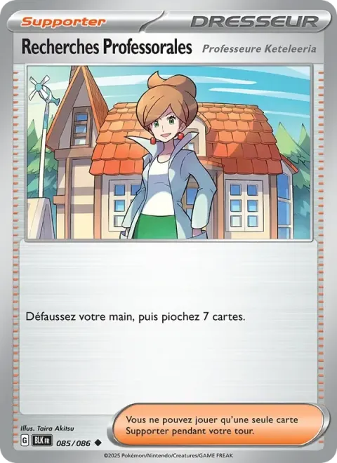 Carte Pokémon Recherches Professorales 085/086, extension Foudre Noire