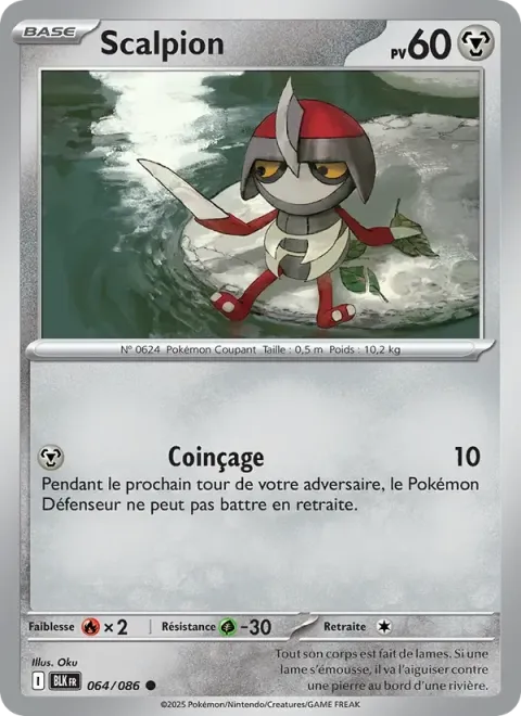 Carte Pokémon Scalpion 064/086, extension Foudre Noire