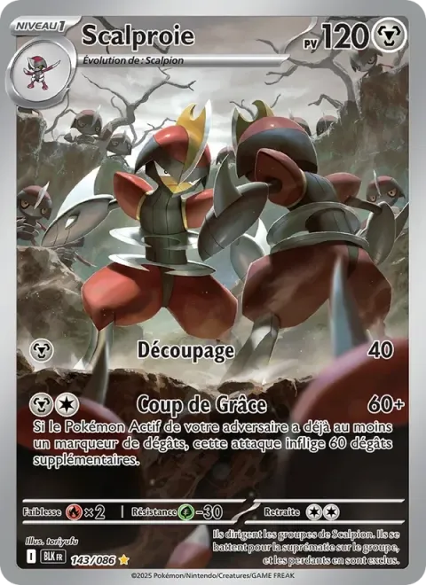 Carte Pokémon Scalproie 143/086, extension Foudre Noire