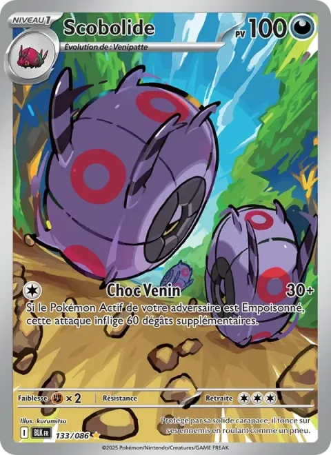 Carte Pokémon Scobolide 133/086, extension Foudre Noire
