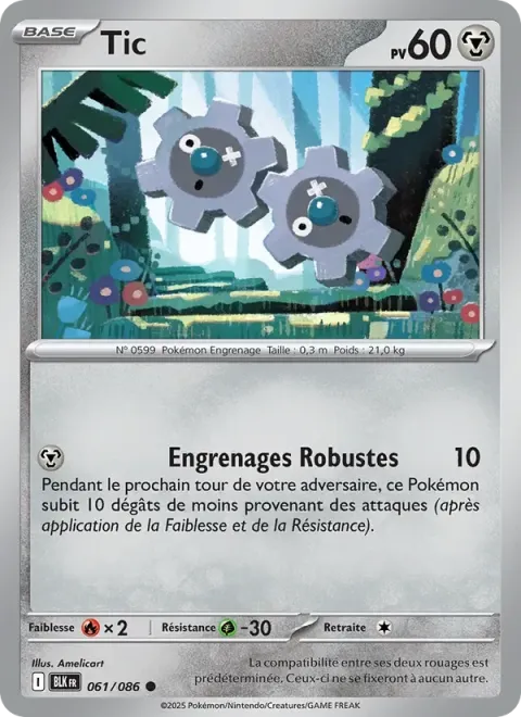 Carte Pokémon Tic 061/086, extension Foudre Noire