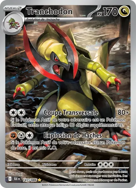Carte Pokémon Tranchodon 147/086, extension Foudre Noire