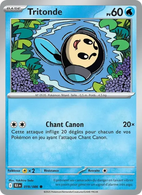 Carte Pokémon Tritonde 019/086, extension Foudre Noire