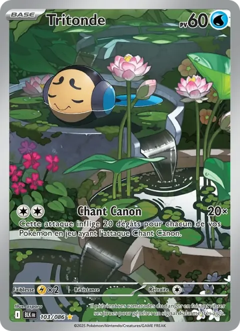 Carte Pokémon Tritonde 103/086, extension Foudre Noire