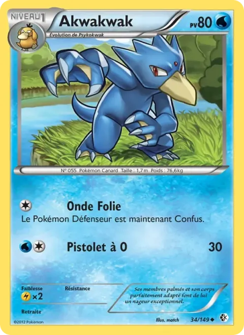 Carte Pokémon Akwakwak 034/149, extension Frontières Franchies