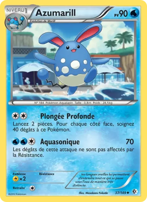 Carte Pokémon Azumarill 037/149, extension Frontières Franchies