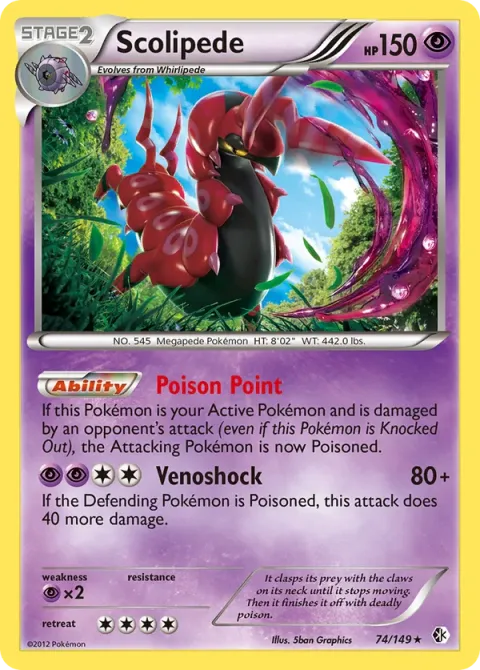Carte Pokémon Brutapode 074/149, extension Frontières Franchies
