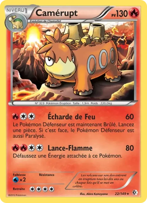 Carte Pokémon Camérupt 022/149, extension Frontières Franchies