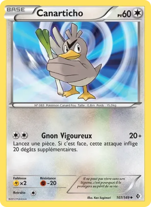 Carte Pokémon Canarticho 107/149, extension Frontières Franchies