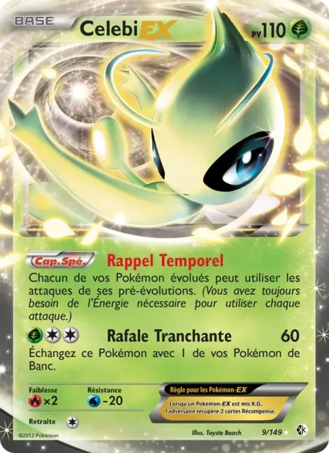 Carte Pokémon Celebi-EX 009/149, extension Frontières Franchies