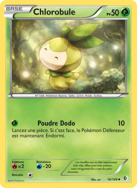 Carte Pokémon Chlorobule 016/149, extension Frontières Franchies