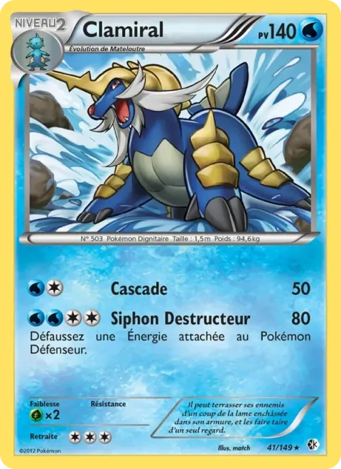 Carte Pokémon Clamiral 041/149, extension Frontières Franchies