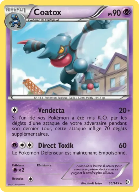Carte Pokémon Coatox 066/149, extension Frontières Franchies