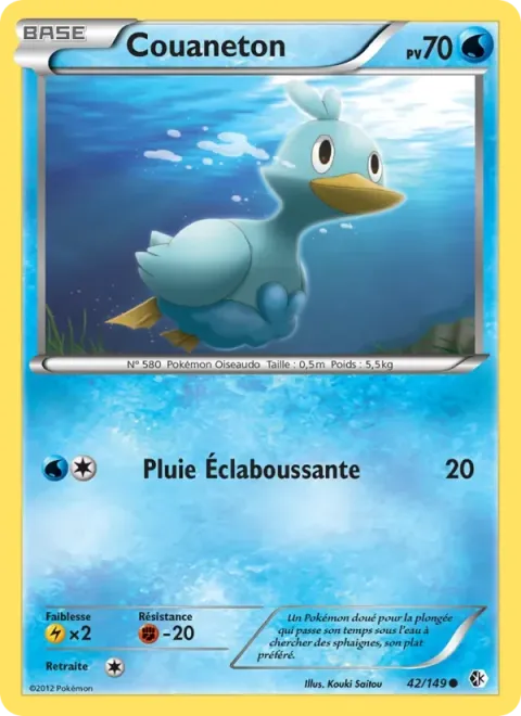 Carte Pokémon Couaneton 042/149, extension Frontières Franchies