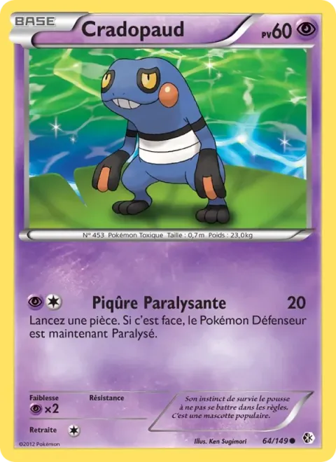 Carte Pokémon Cradopaud 064/149, extension Frontières Franchies