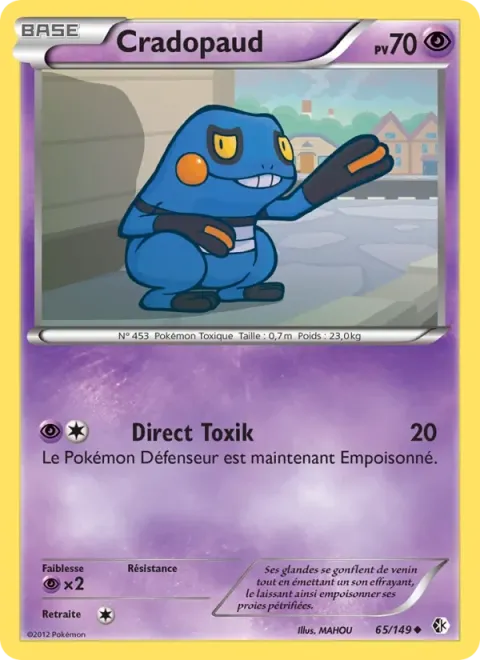 Carte Pokémon Cradopaud 065/149, extension Frontières Franchies