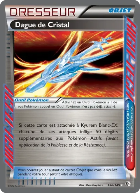 Carte Pokémon Dague de Cristal 138/149, extension Frontières Franchies