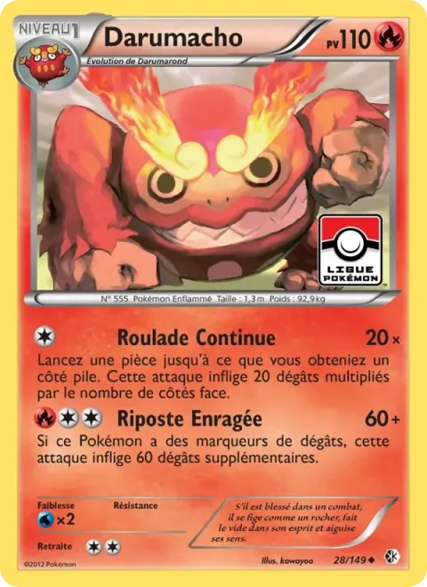 Carte Pokémon Darumacho 028/149, extension Frontières Franchies