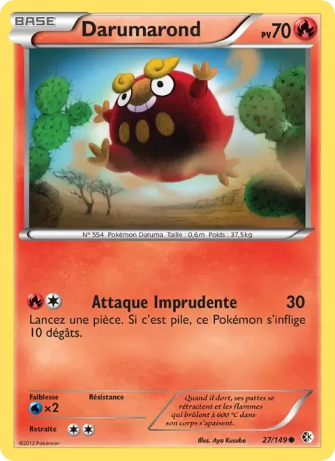 Carte Pokémon Darumarond 027/149, extension Frontières Franchies