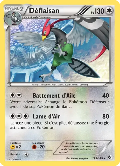 Carte Pokémon Déflaisan 125/149, extension Frontières Franchies