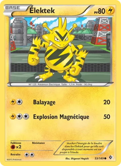 Carte Pokémon Élektek 053/149, extension Frontières Franchies