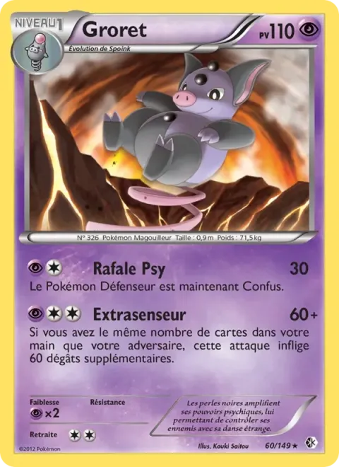 Carte Pokémon Groret 060/149, extension Frontières Franchies