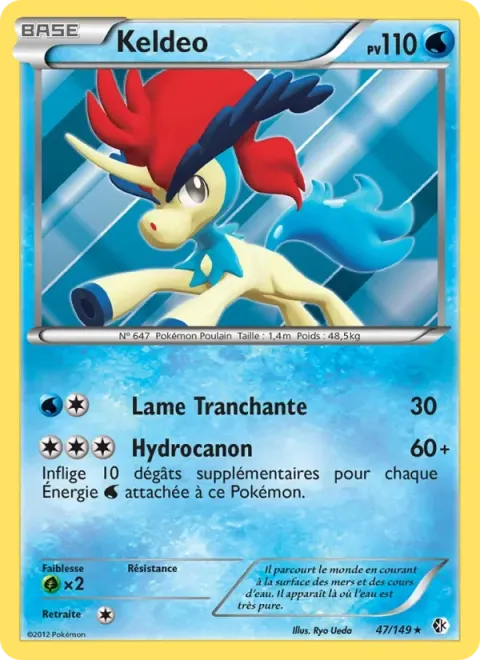 Carte Pokémon Keldeo 047/149, extension Frontières Franchies