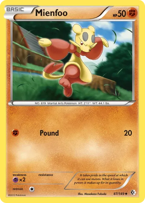 Carte Pokémon Kungfouine 087/149, extension Frontières Franchies