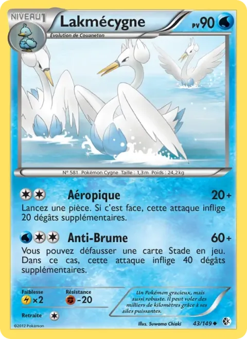 Carte Pokémon Lakmécygne 043/149, extension Frontières Franchies
