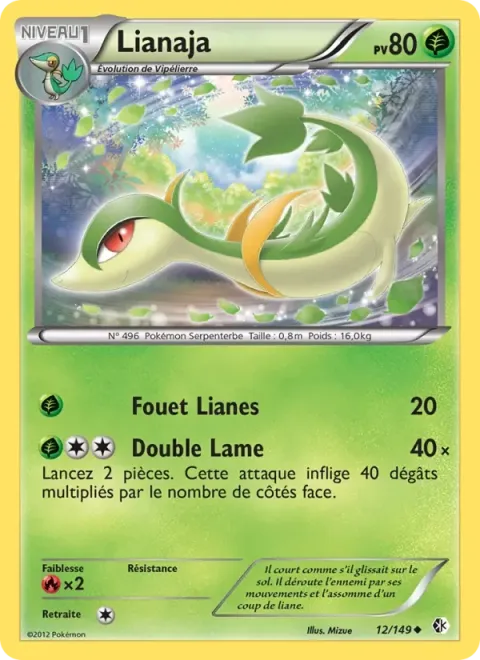 Carte Pokémon Lianaja 012/149, extension Frontières Franchies