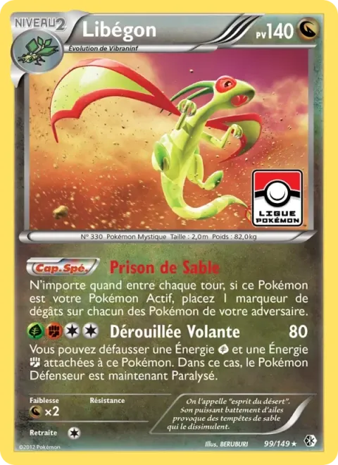 Carte Pokémon Libégon 099/149, extension Frontières Franchies